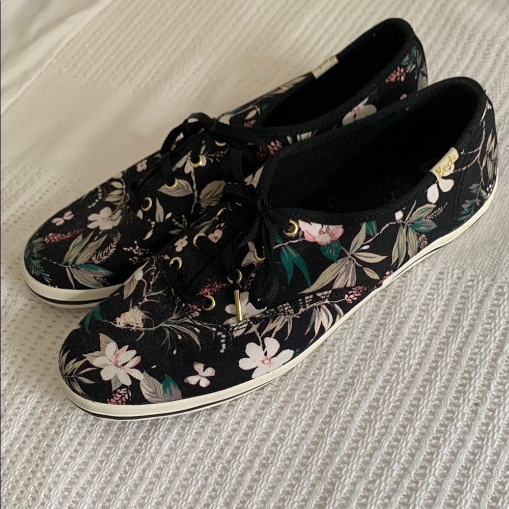 Size 8 1/2 Kate Spade Floral Keds Size 8.5 -VGUC